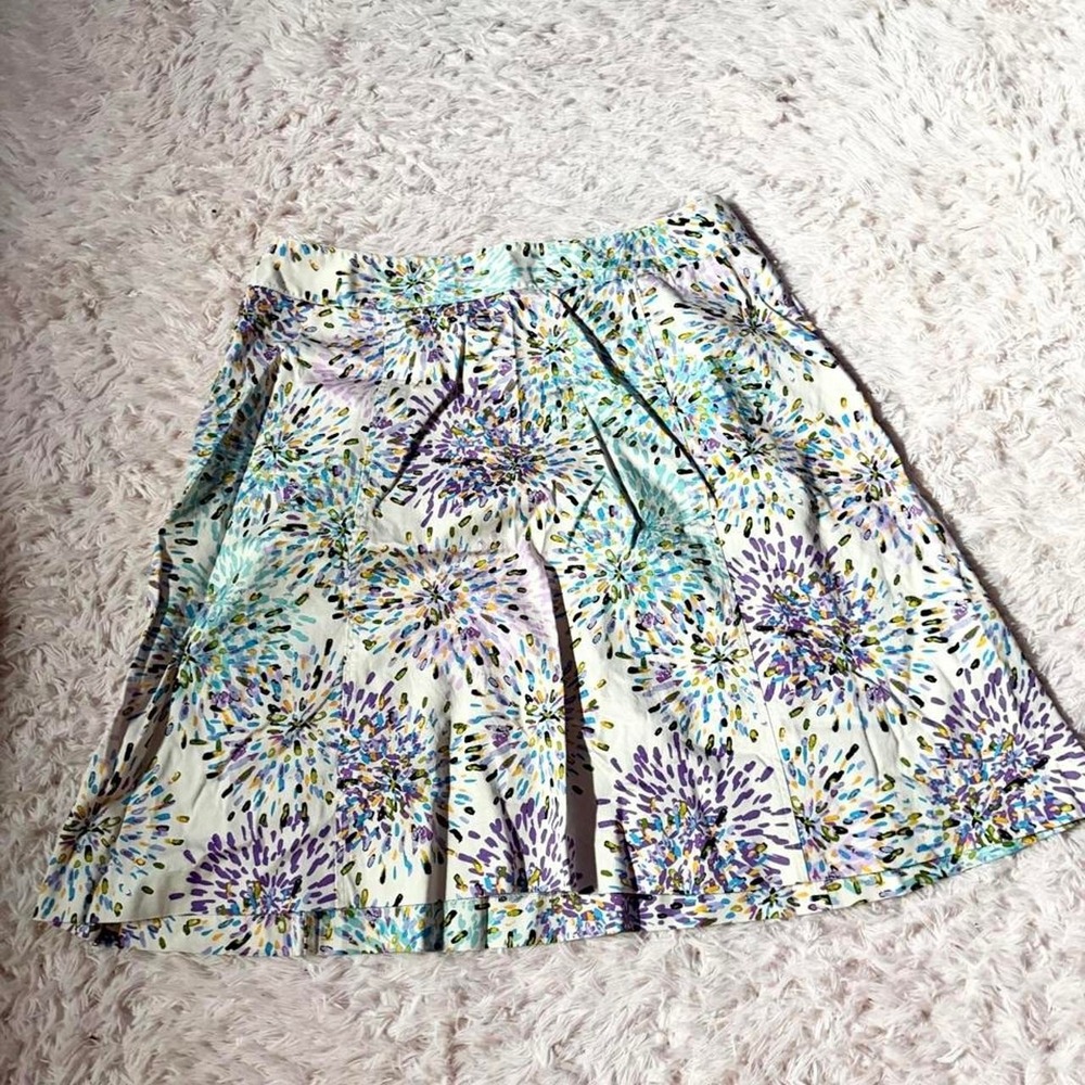 Colorful Burst Whimsical Bloom Core Pastel Spring Rainbow Midi Skirt Womens 16